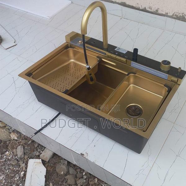 Flying Rain Stainless Down Faucet Aterfall Kitchen Sink - main view