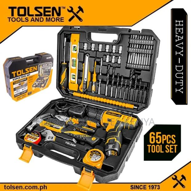 Cordless Drill Tool Sets Tolsen 65pcs Household Tools Set Drills - main view