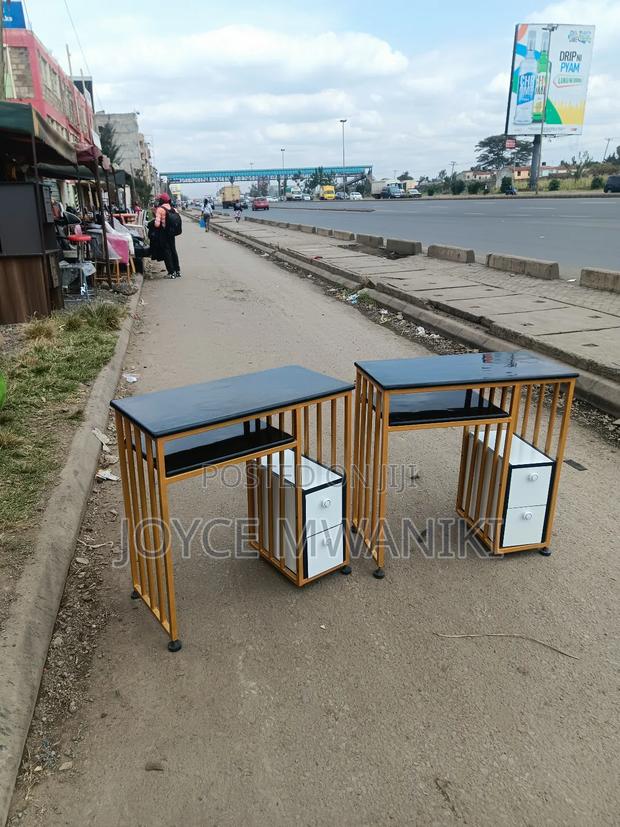 Manicure Black Marble Tables, With Drawers - thumbnail 3