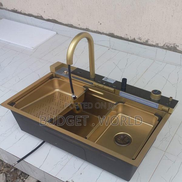 29.5'' Flying Rain Stainless Steel Kitchen Sink Faucet Gold