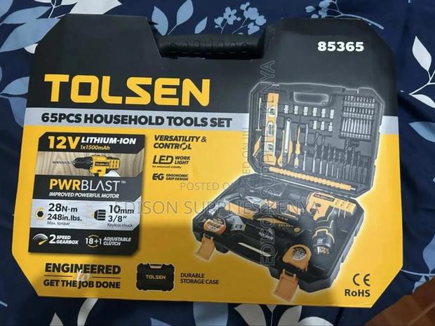 Cordless Drill Tool Sets Tolsen 65pcs Household Tools Set Drills - thumbnail 4