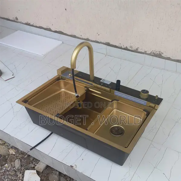 Large Single Sink Dish With Multifunction Button Control