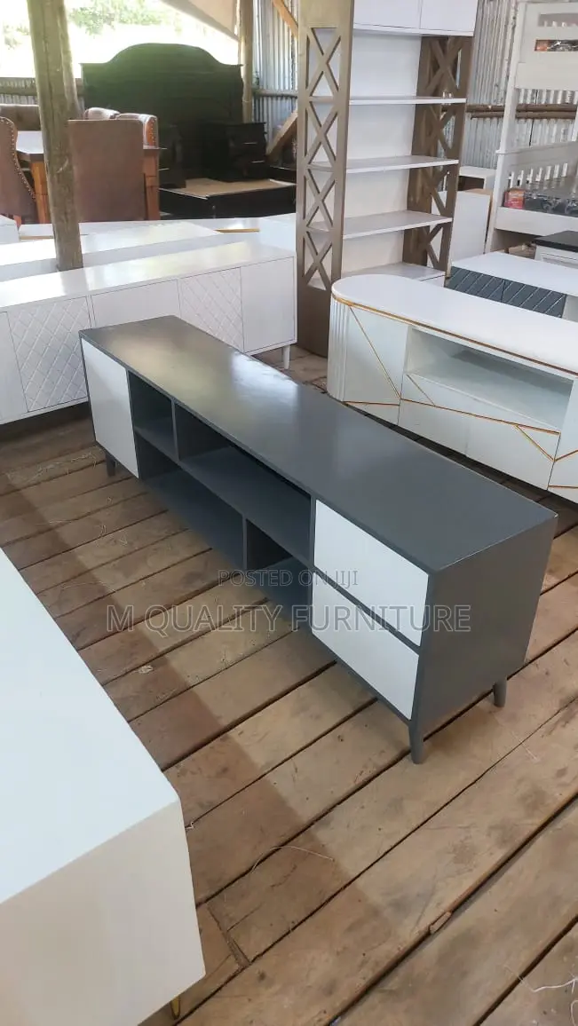 Gray Tv Stand With Drawers