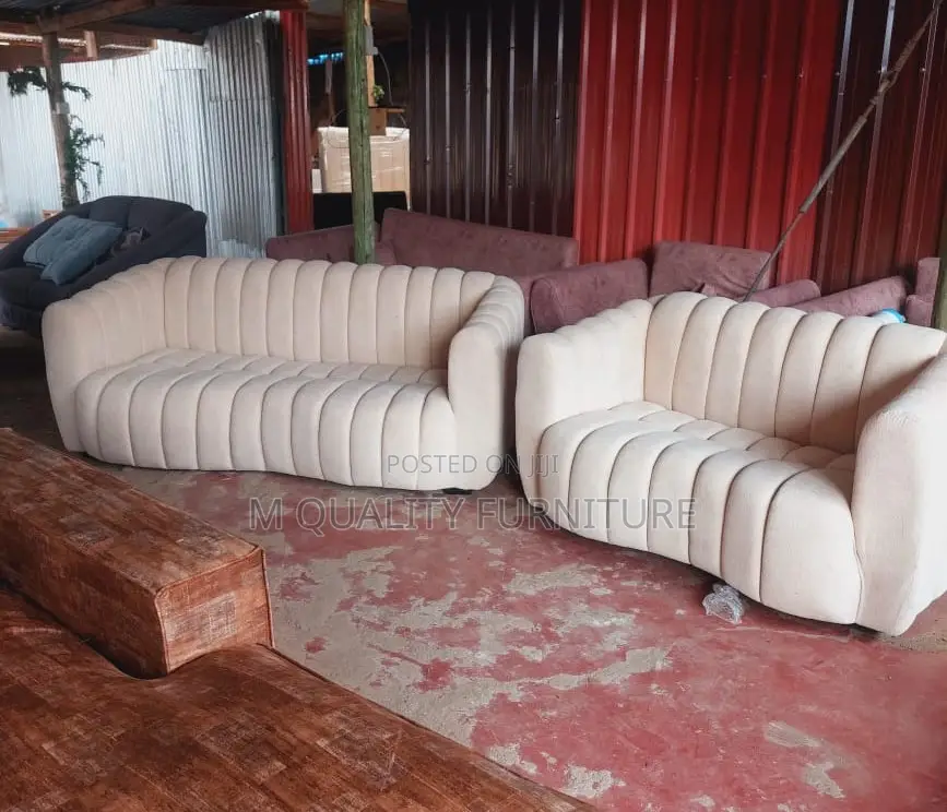 Cream 5 Seater Sofa Sets With Back Permanent