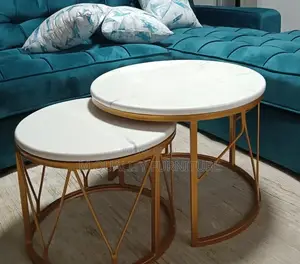 White Nesting Table With Golden Legs