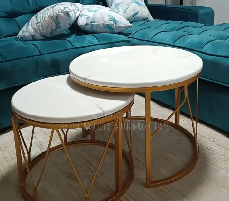 White Nesting Table With Golden Legs