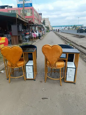 2 Manicure Sets, Black and Gold, With Marble Tables