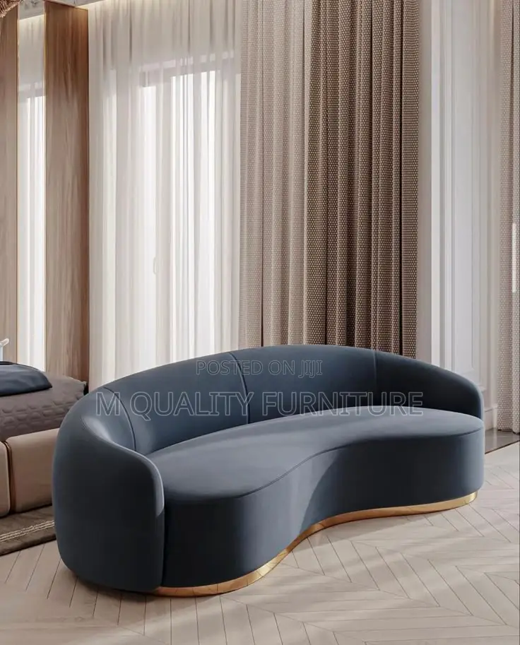 Gray Well Designed 3 Seater C Shaped Sofa
