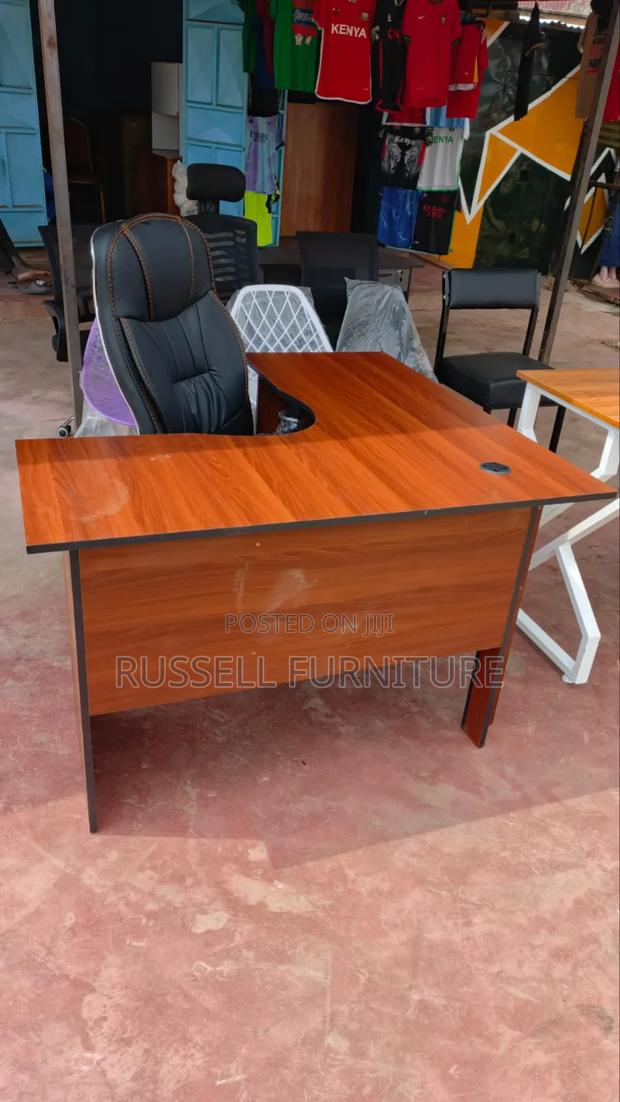 Dark Walnut Lshape and Adjustable Leather Office Chairs