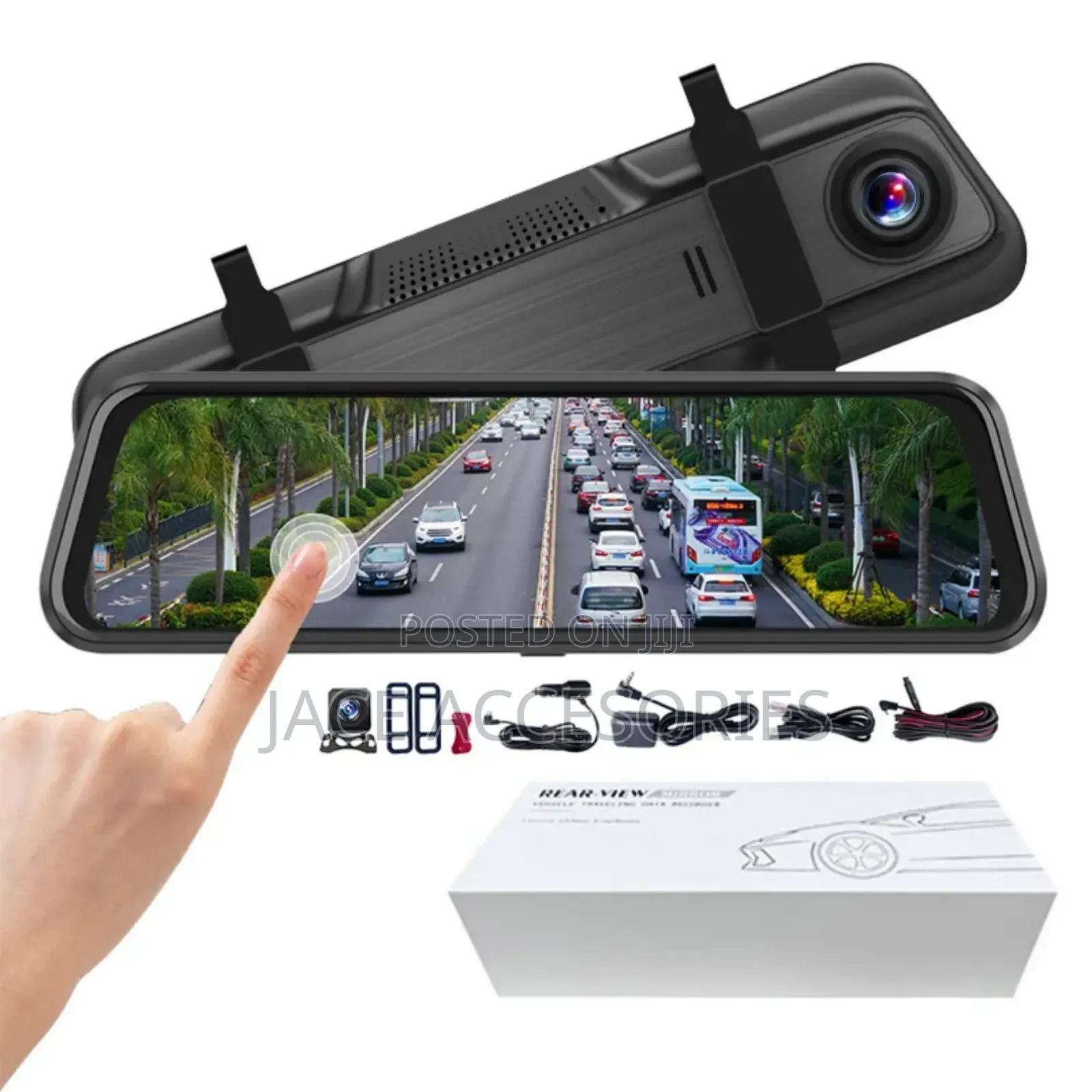 Full Screen Car Dvr Black Box Rear View Mirror