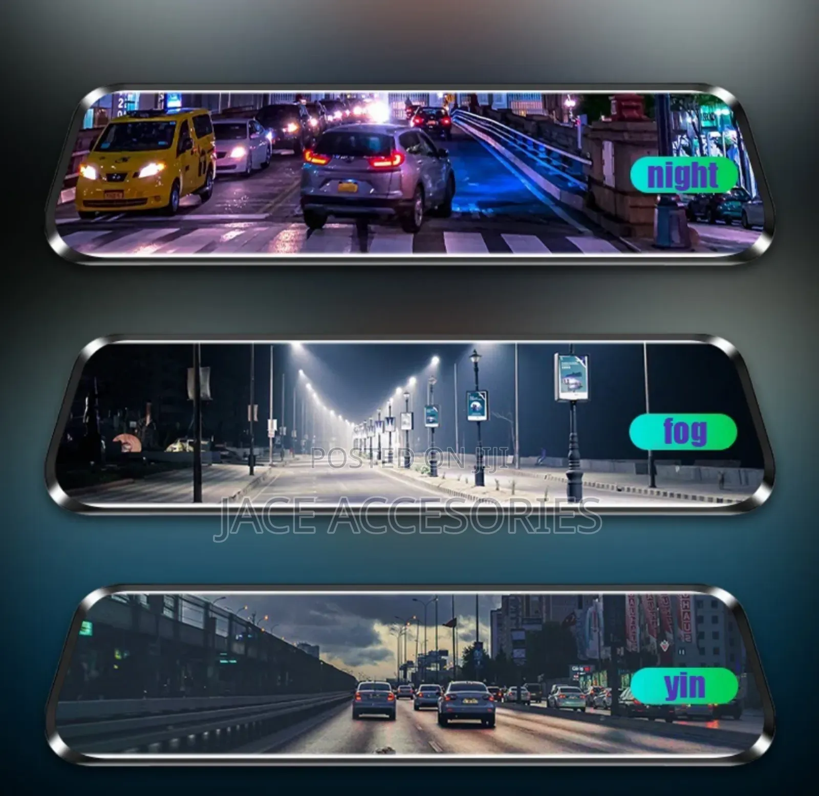 Full Screen Car Dvr Black Box Rear View Mirror