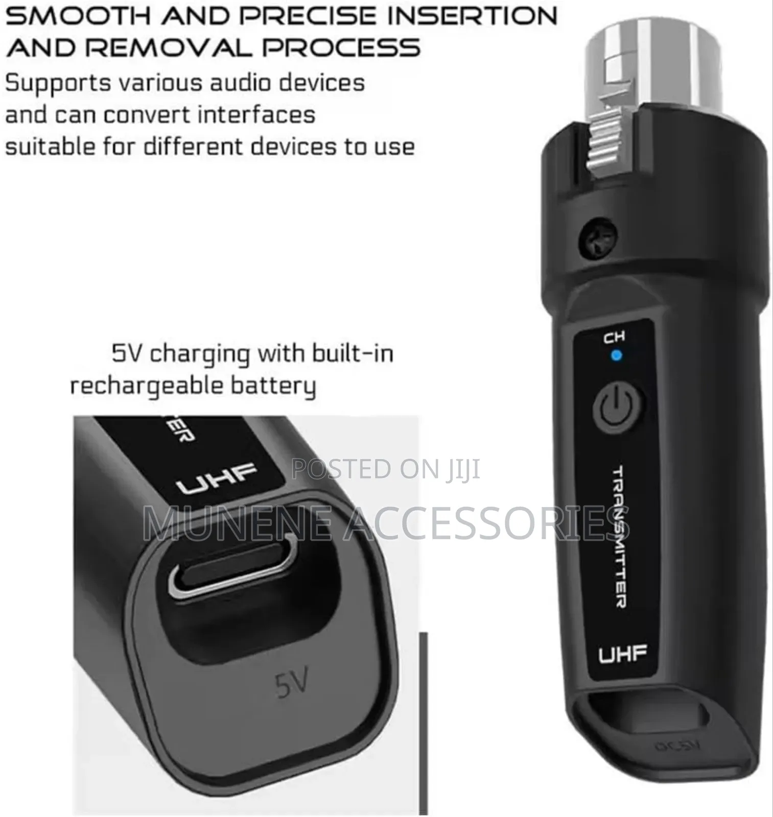 Wireless Microphone Transmitter Uhf Receiver 2.4ghz Adapter
