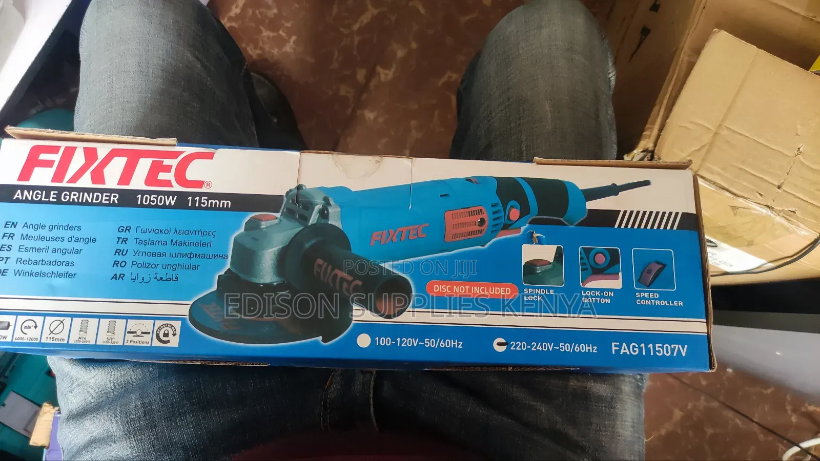 Fixtec Angle Grinder 1050watts 115mm 4.5" Variable Speed