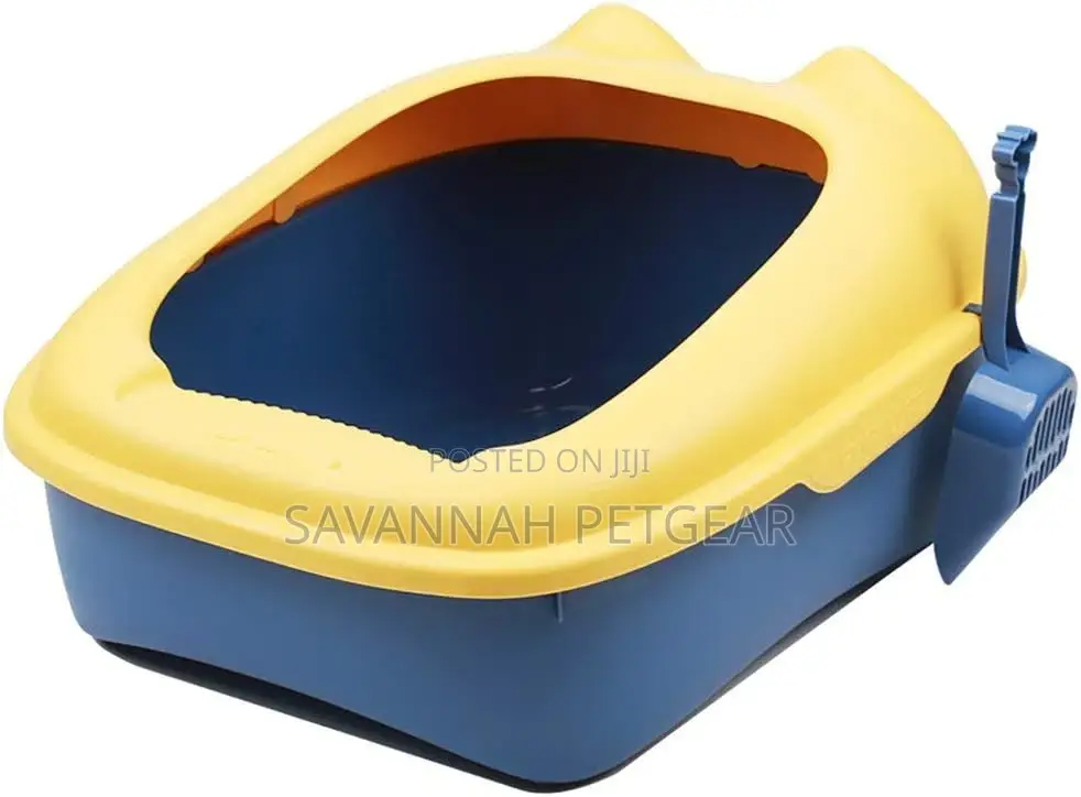 Cat Litter Box Semi-Closed Pet Toilet +Shovel (35cm*24*19cm)