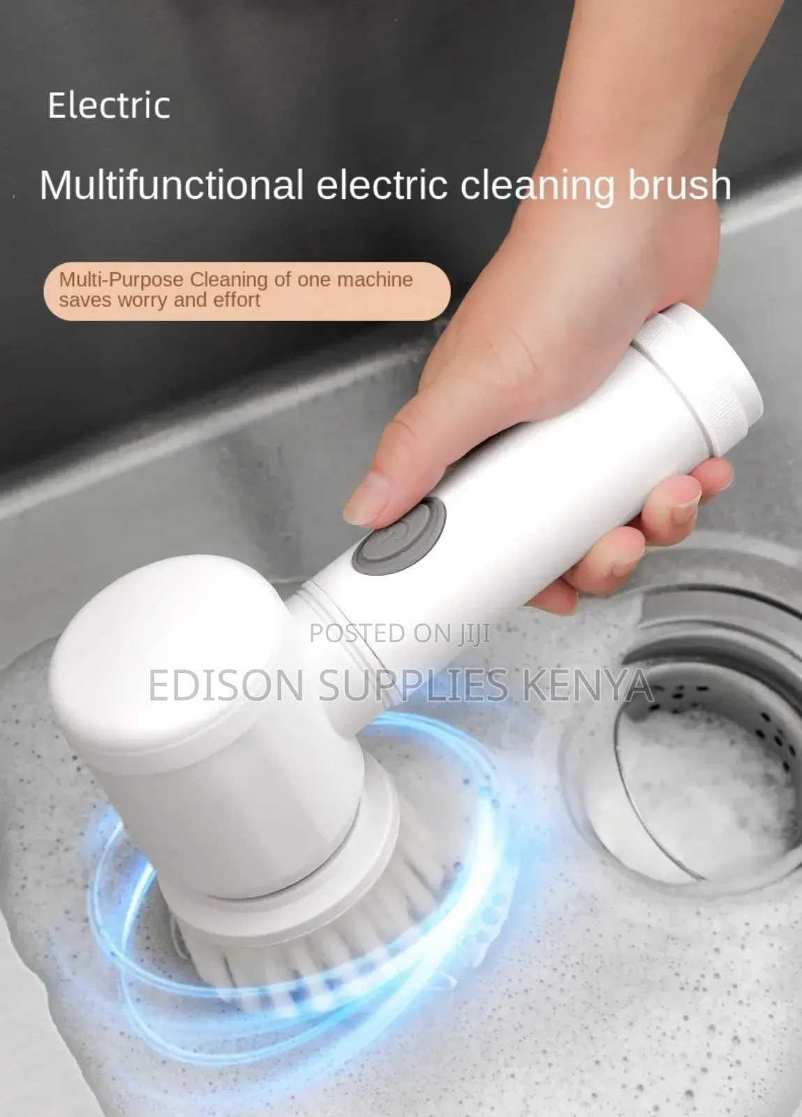 5 In1 Clean Spin Brush Usb Rechargeable for Kitchen Bathroom