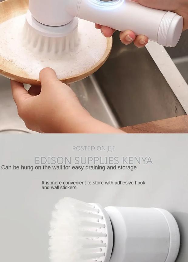 5 In1 Clean Spin Brush Usb Rechargeable for Kitchen Bathroom - thumbnail 3