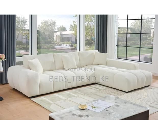 White Cozy 6 Seater Bubble L Seat Sofa - thumbnail 2