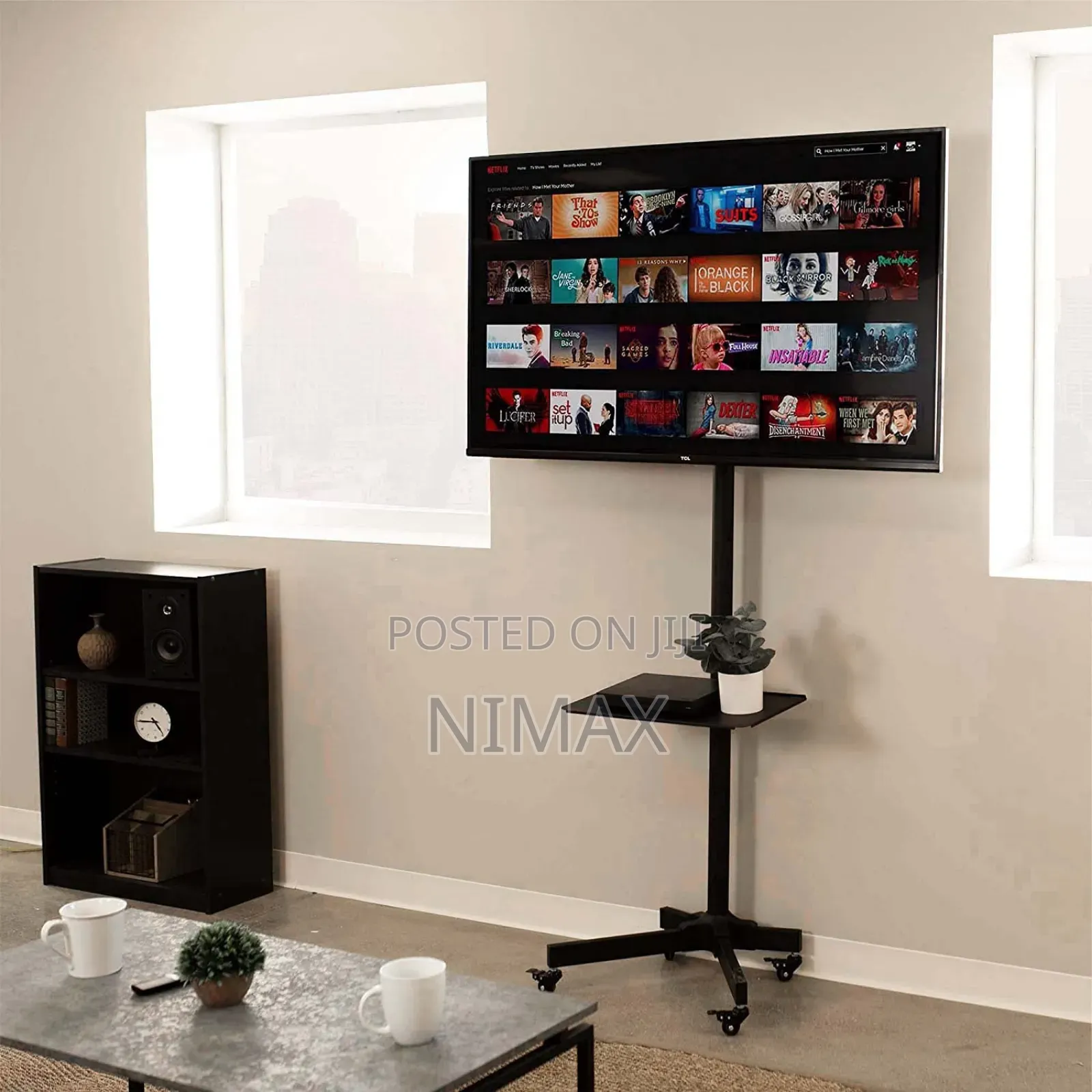 Mobile Tv Stand Rolling Tv for 32-85 Inch,Height Adjustable