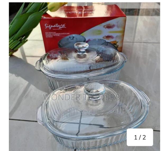 2pcs Glass Casserole With Lid - main view