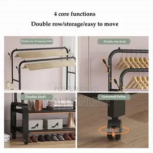 3-in-1 Heavy-duty Metal Clothes Rail Rack