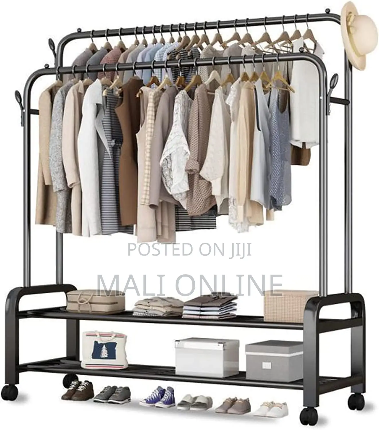 3-in-1 Heavy-duty Metal Clothes Rail Rack