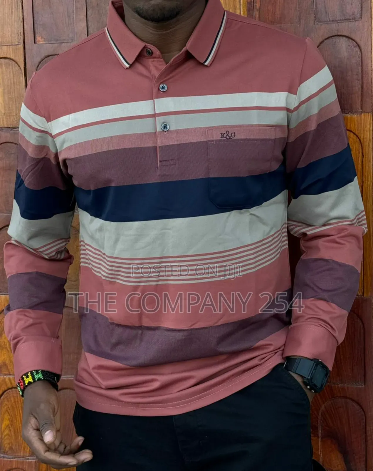 Quality Cotton Checked Longsleeved Collar Men Casual Tshirts