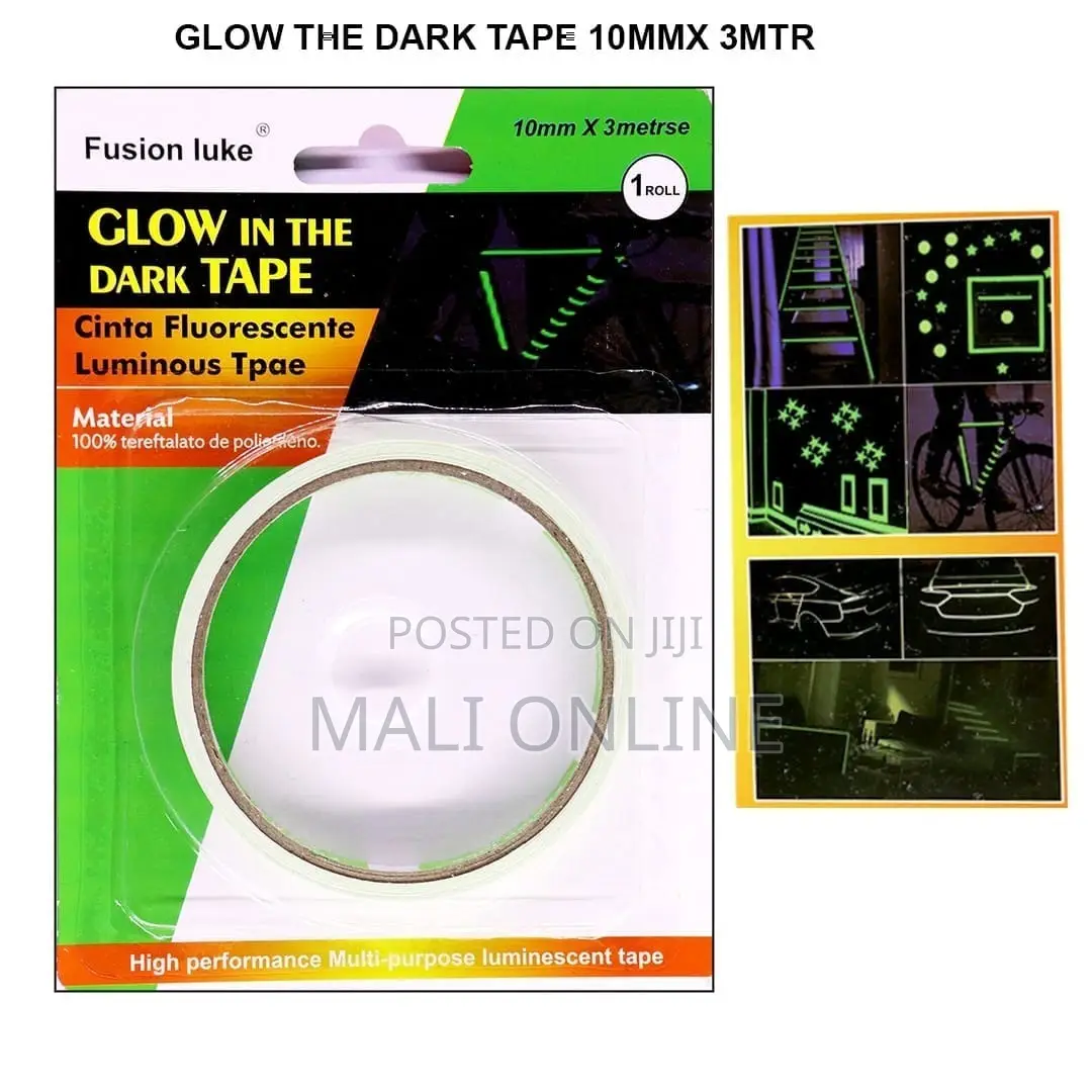 Glow In The Dark Fluorescent Luminous Tape 10mm X 3m