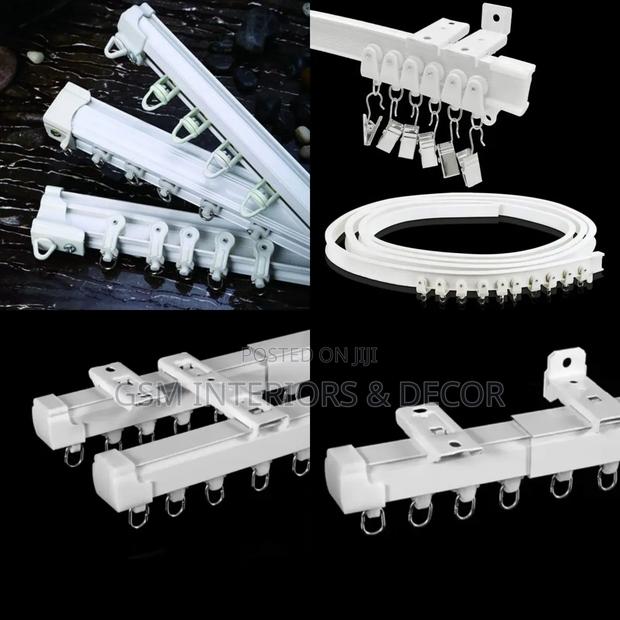Twisted Aluminium Curtain Rails With Stoppers/Cock - main view