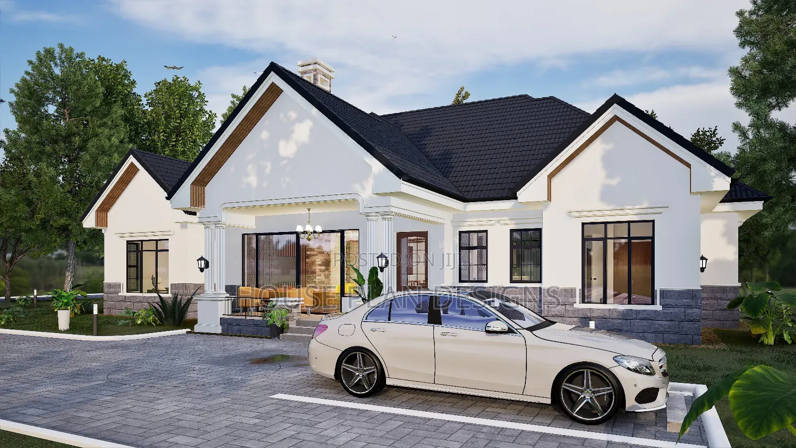 Affordable Four 4 Bedroom Bungalow House Plan Design