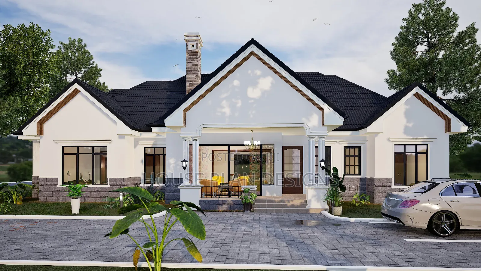 Affordable Four 4 Bedroom Bungalow House Plan Design