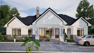 Affordable Four 4 Bedroom Bungalow House Plan Design