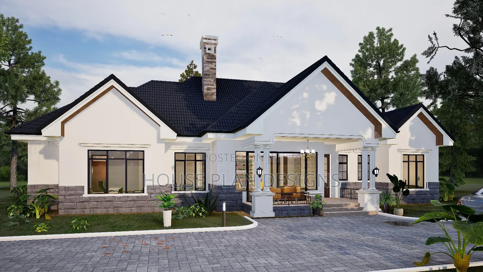 Affordable Four 4 Bedroom Bungalow House Plan Design