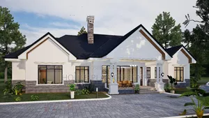 Affordable Four 4 Bedroom Bungalow House Plan Design