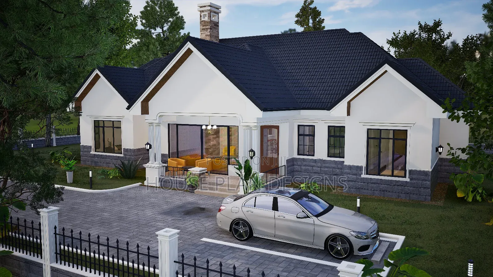 Affordable Four 4 Bedroom Bungalow House Plan Design
