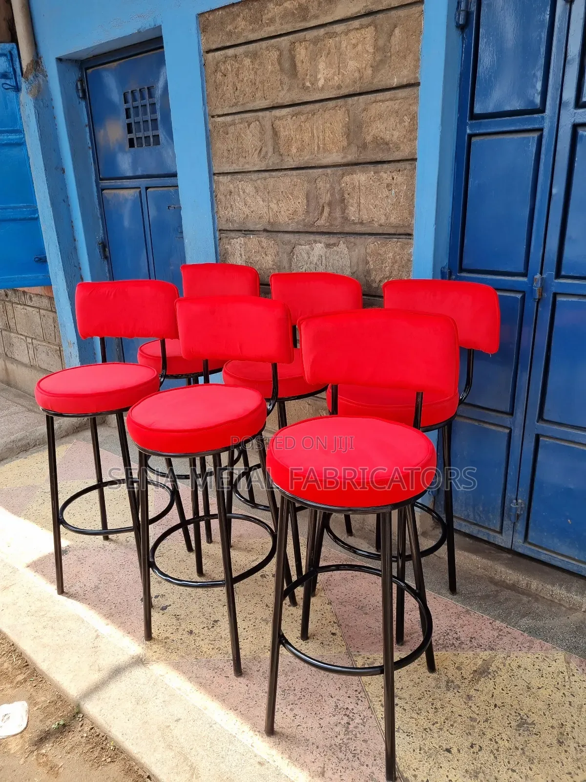 Bar Chairs/ Kitchen Counter Red Velvet Upholstery.
