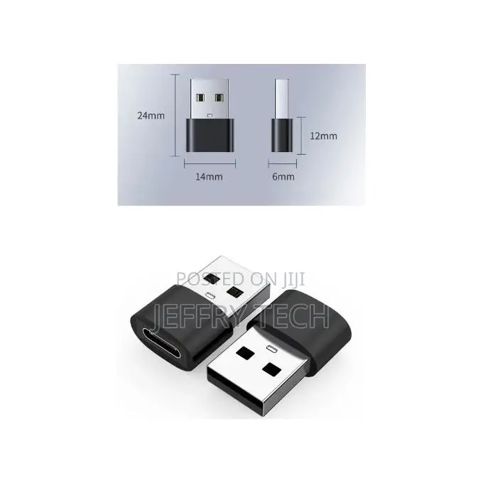 Usb a to Type C Otg Adapter Usb Fast Charging Black