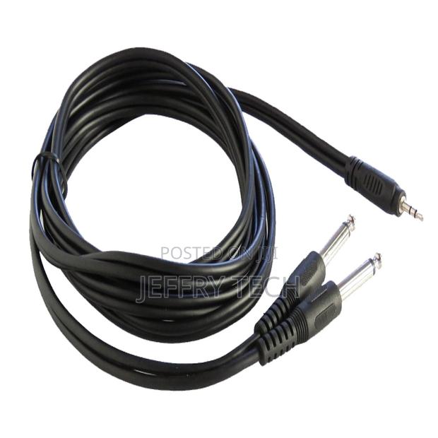 6ft 3.5mm Male Stereo Cable to Dual 1.8m 1/4" Male Mono Cabl