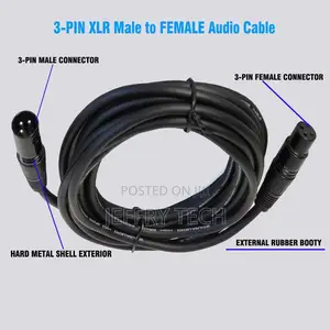 3-Pin Audio Mixing Dj Male Cable to Female XLR Stereo 5 MTR