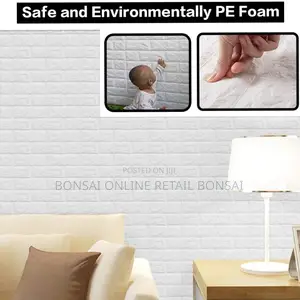 5 Pieces 3d Brick Pattern Foam Wall Stickers – Self-Adhesive