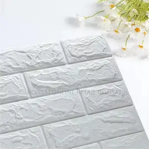 5 Pieces 3d Brick Pattern Foam Wall Stickers – Self-Adhesive