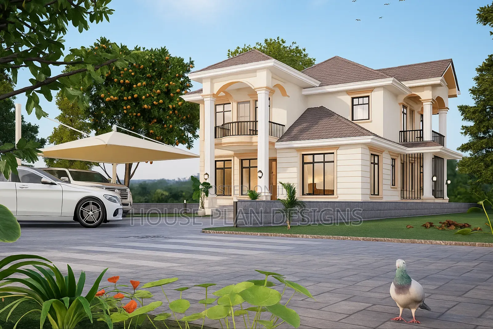 Classic 4 Bedroom Mansion House Plan