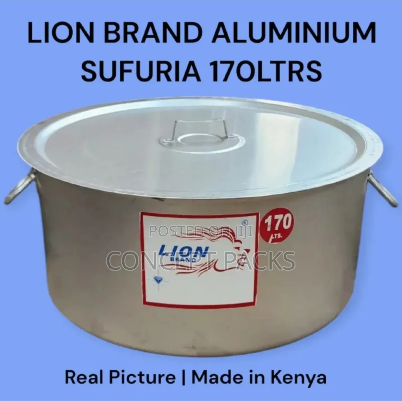 170ltr Lion Brand Aluminium Sufuria With Lid