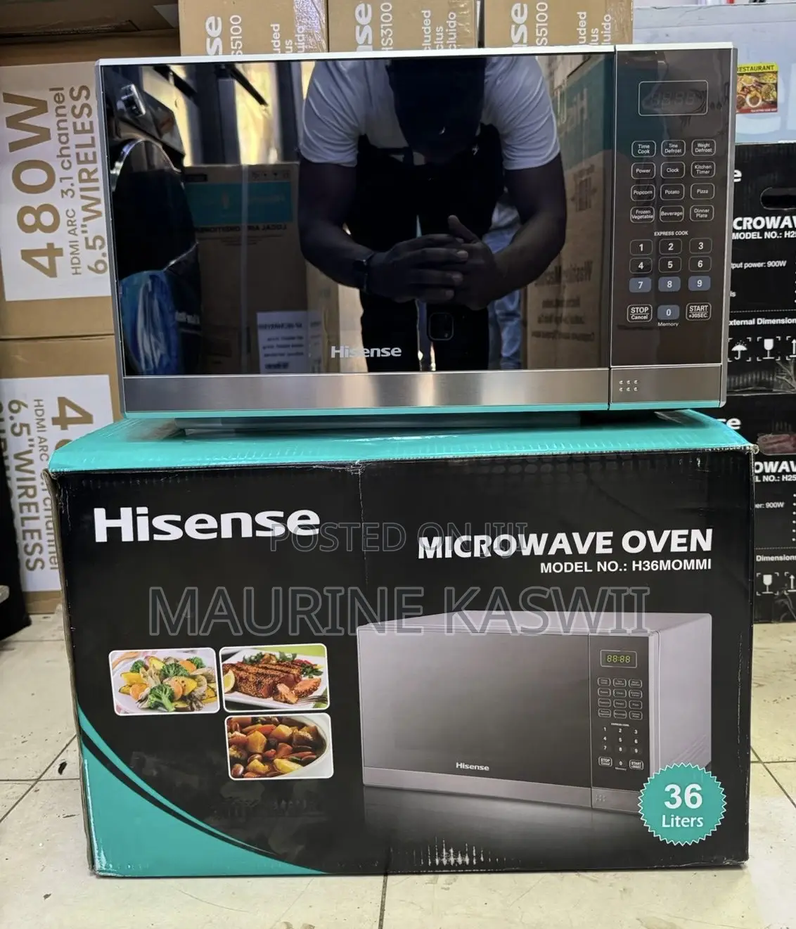 Hisense 36l H36mommi Microwave Oven Silver