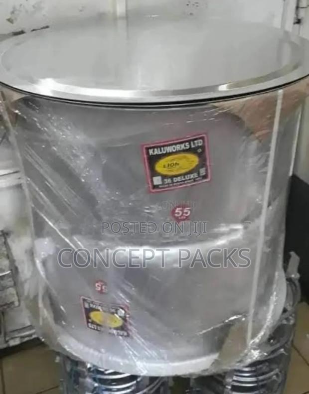 55l Aluminium Sufuria With Lid Handles.