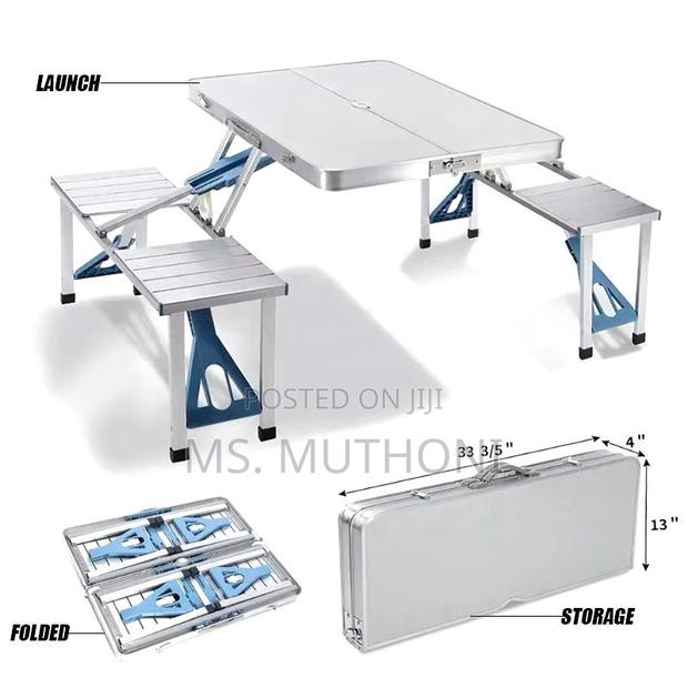 Folding Adjustable Aluminum Alloy Table With 4 Seats - main view