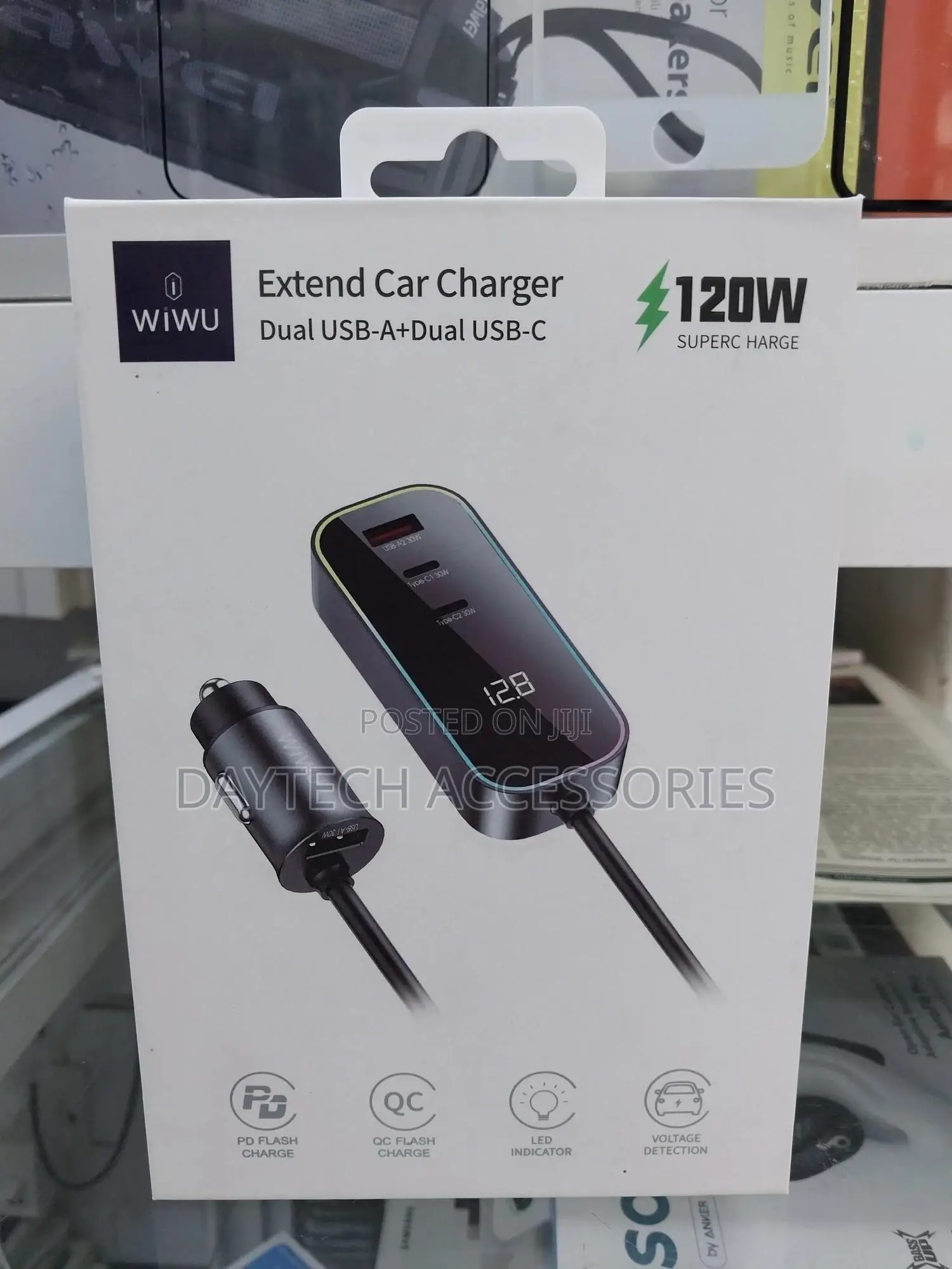 Wiwu Multi-Port 120w Extend Car Charger.