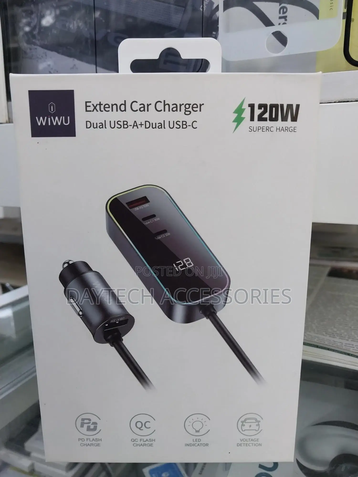 Wiwu Multi-Port 120w Extend Car Charger.