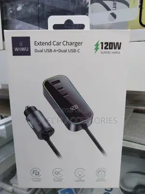 Wiwu Multi-Port 120w Extend Car Charger.