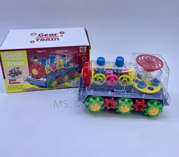 Battery Powered Rotating Gear Train With Lights Music - main view
