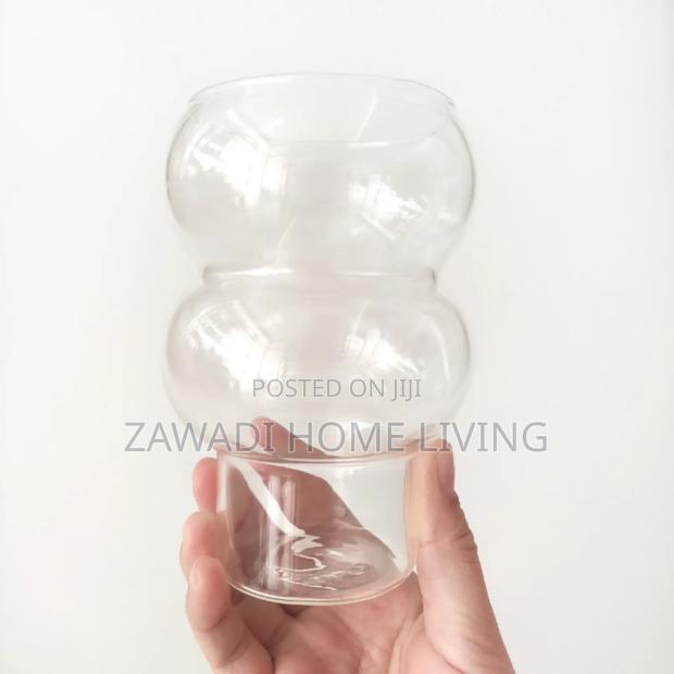 Unique Gourd Shape Design Glass Water Cup. - main view